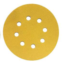 GOLD Шлифовальный бумажный диск, специальный оксид алюминия, 8 отверстий, на липучке, 125 мм, Р80