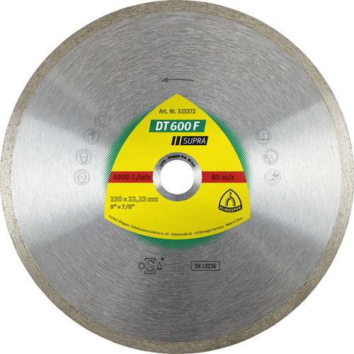Фото товара "DT600F Алмазный диск по кафелю и керамике, ø 250х1,9х30 мм, - 1 шт/уп. DT/SUPRA/DT600F/S/250X1,9X30/25,4/GR/7"